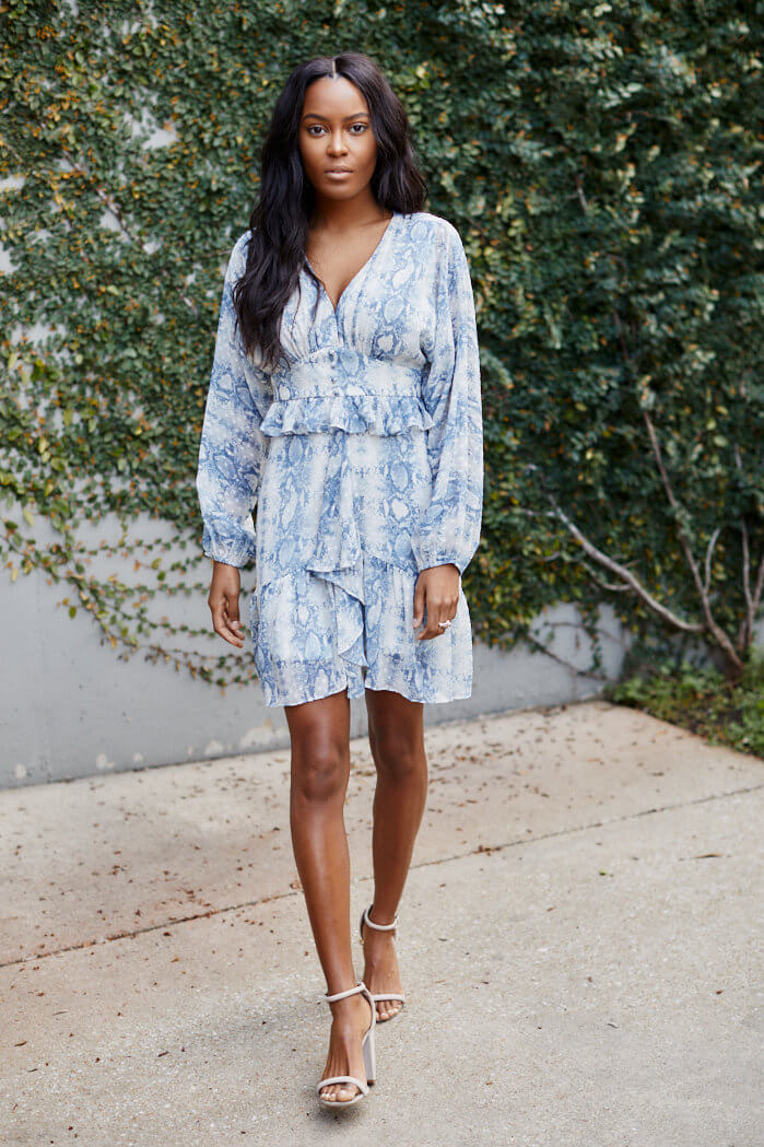 Watson Ruffle Snake Dress