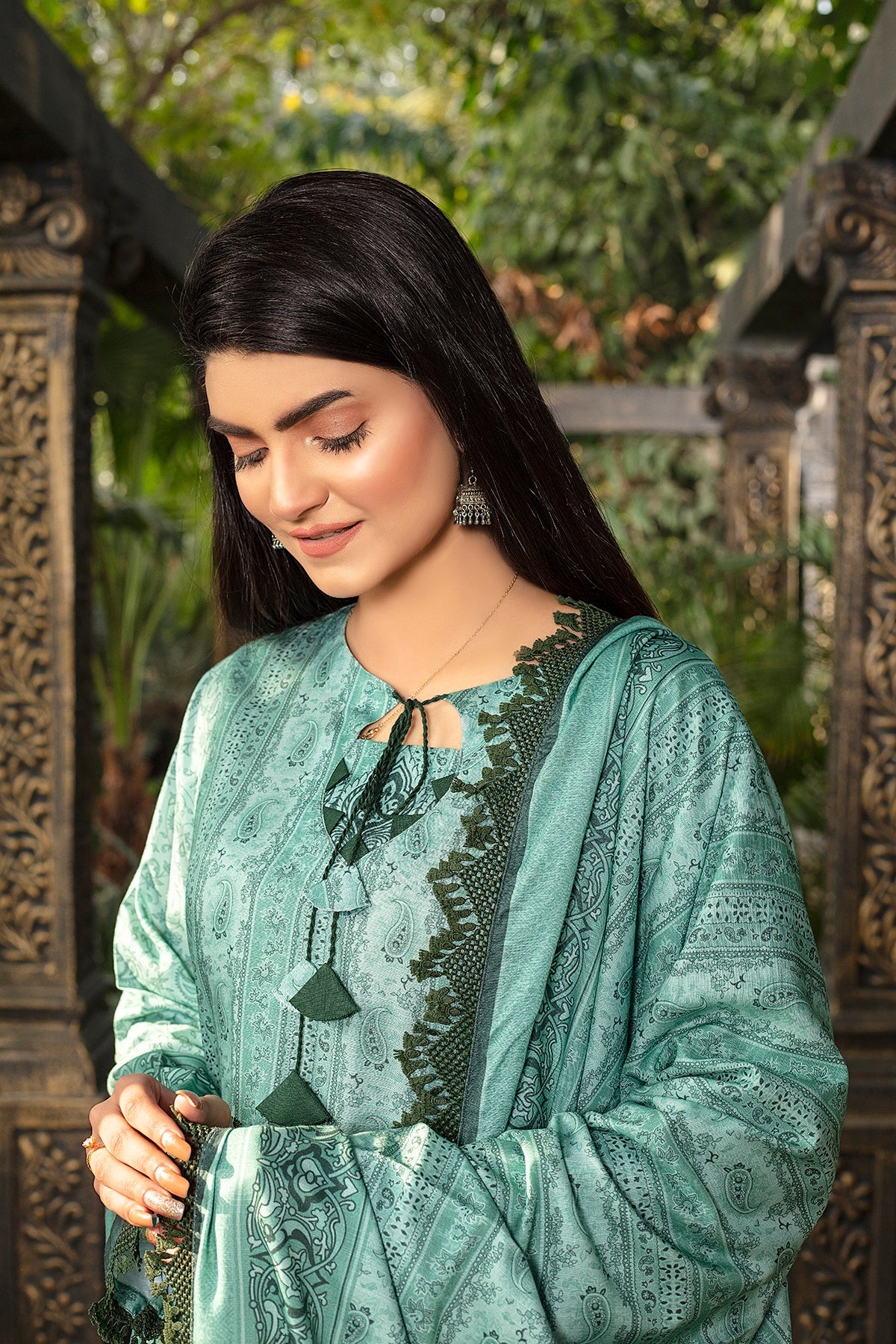 Gulnar Printed Slub Linen 3pc-GA1938