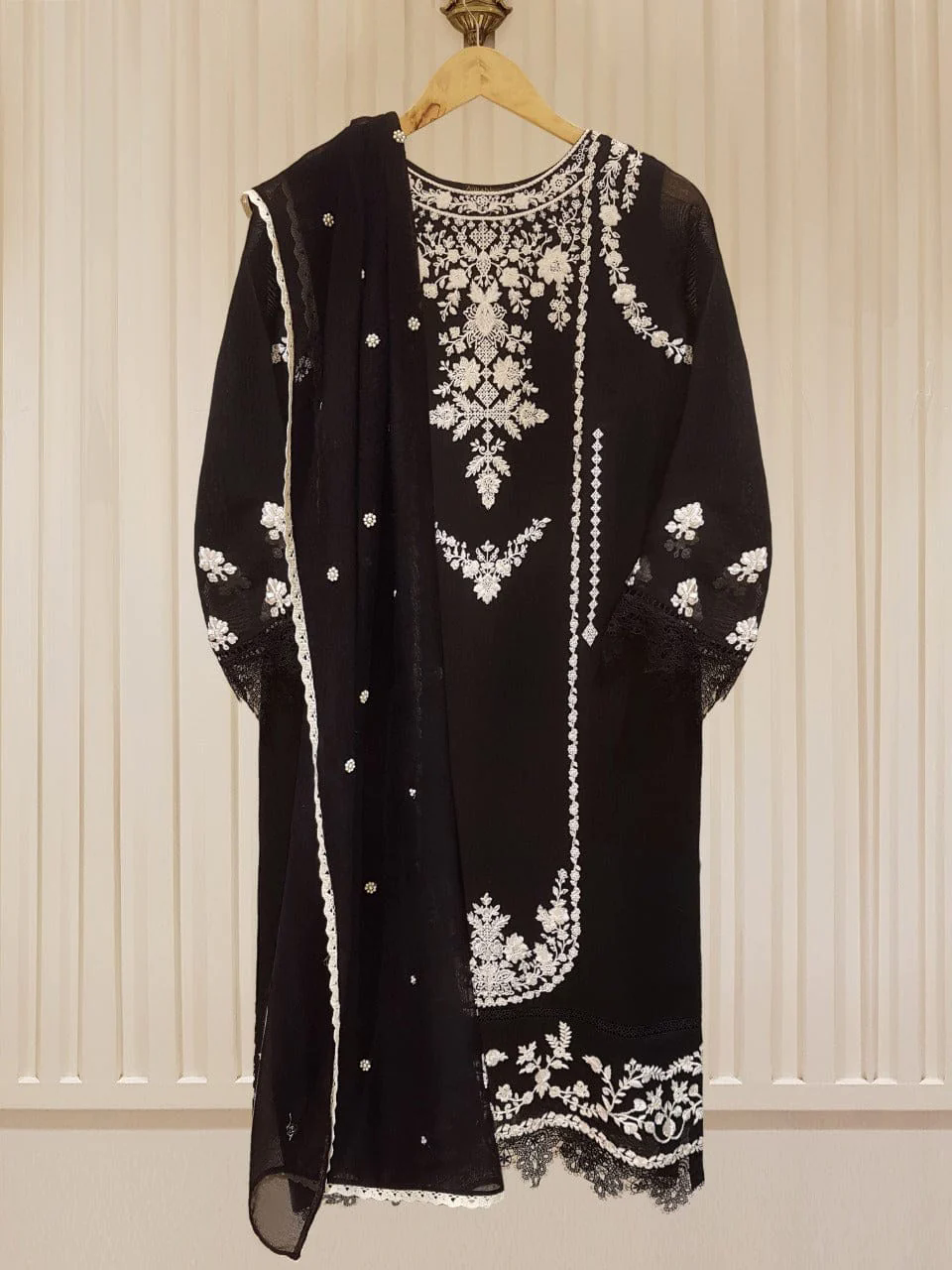 Heavy Embroidered  with Embroidered Organza dupatta-Ga1680