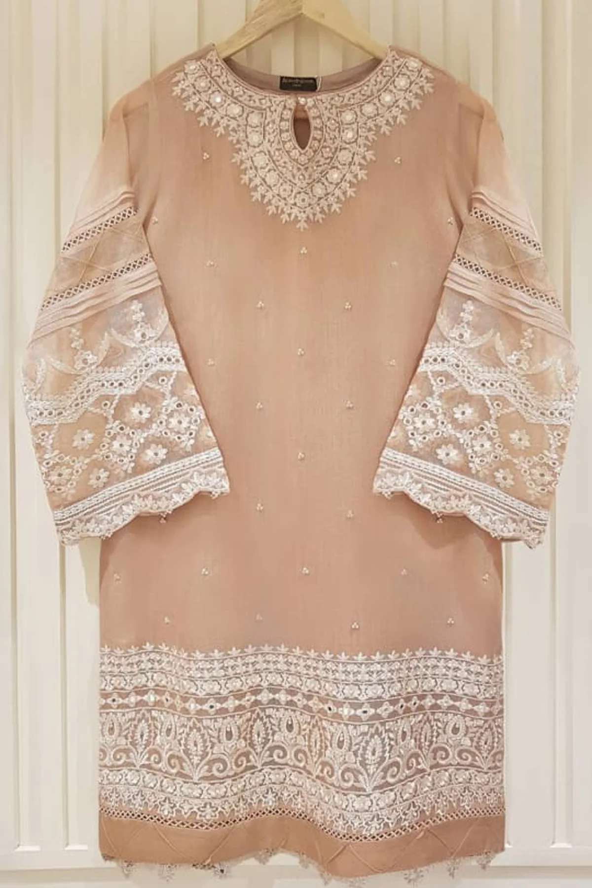 Heavy Embroidered  with Embroidered Organza dupatta-Ga1748