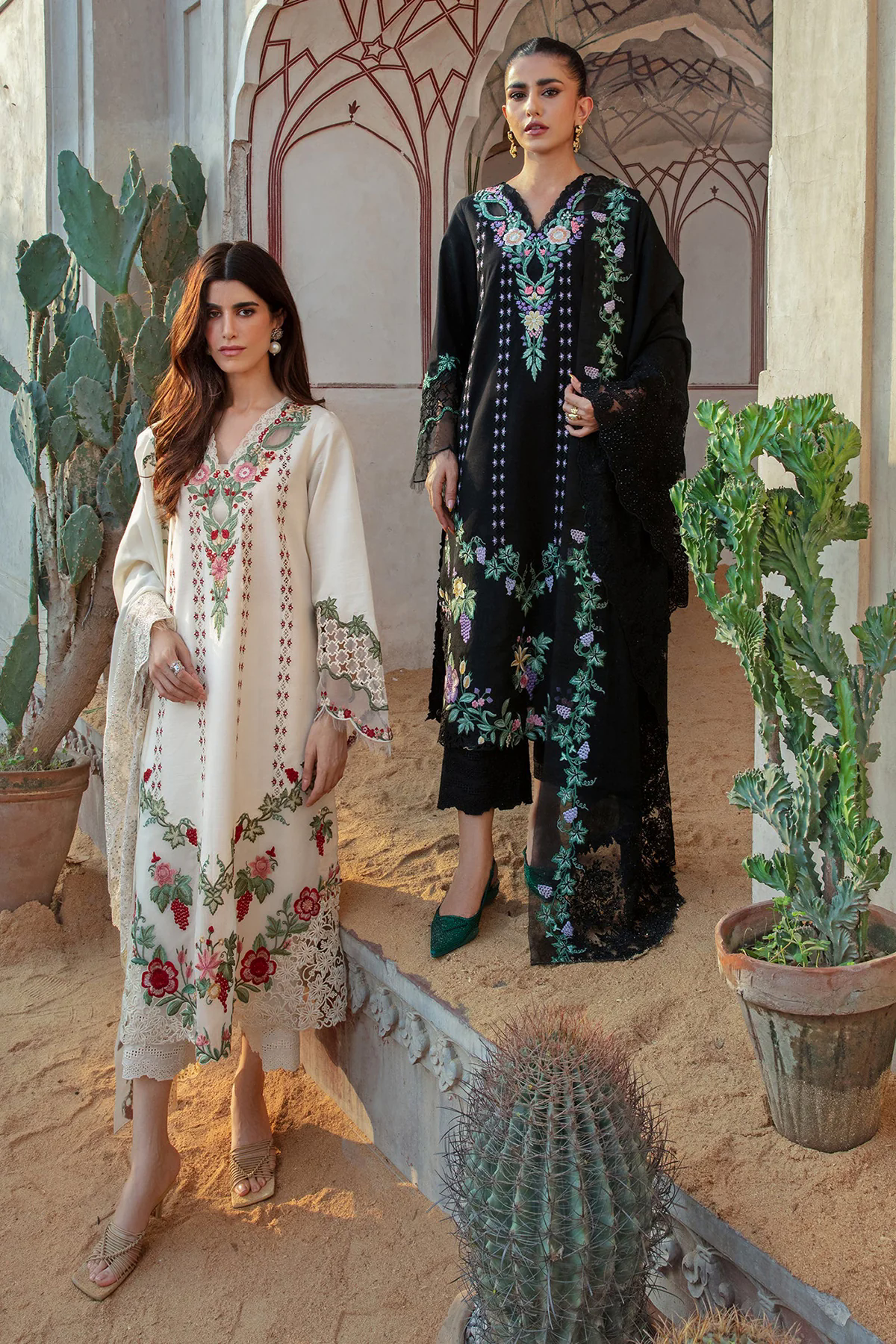 Crimson Luxury 3PC Embroidered Lawn with Embroidered slub net Dupatta- GA1800