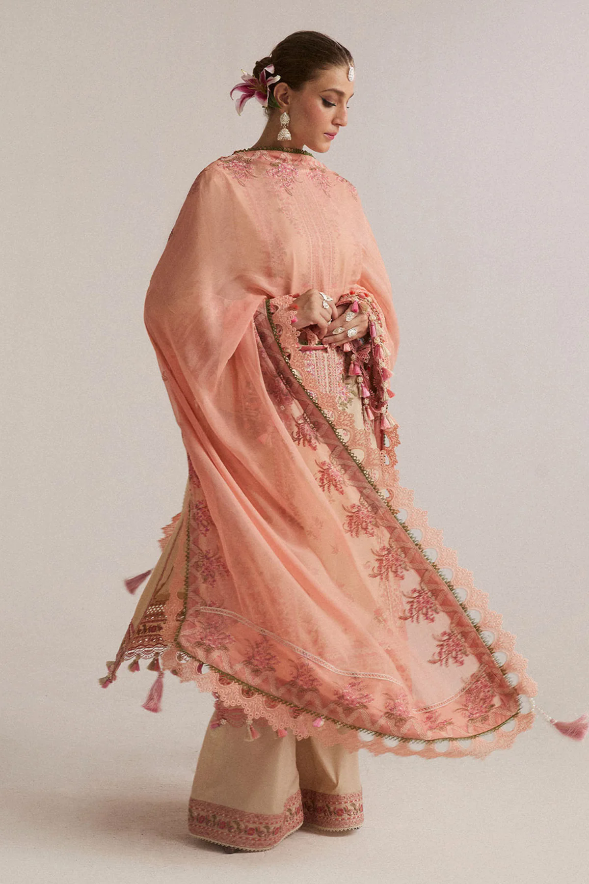 3PC Embroidered Lawn Suit with Printed Chiffon Dupatta -GA2005