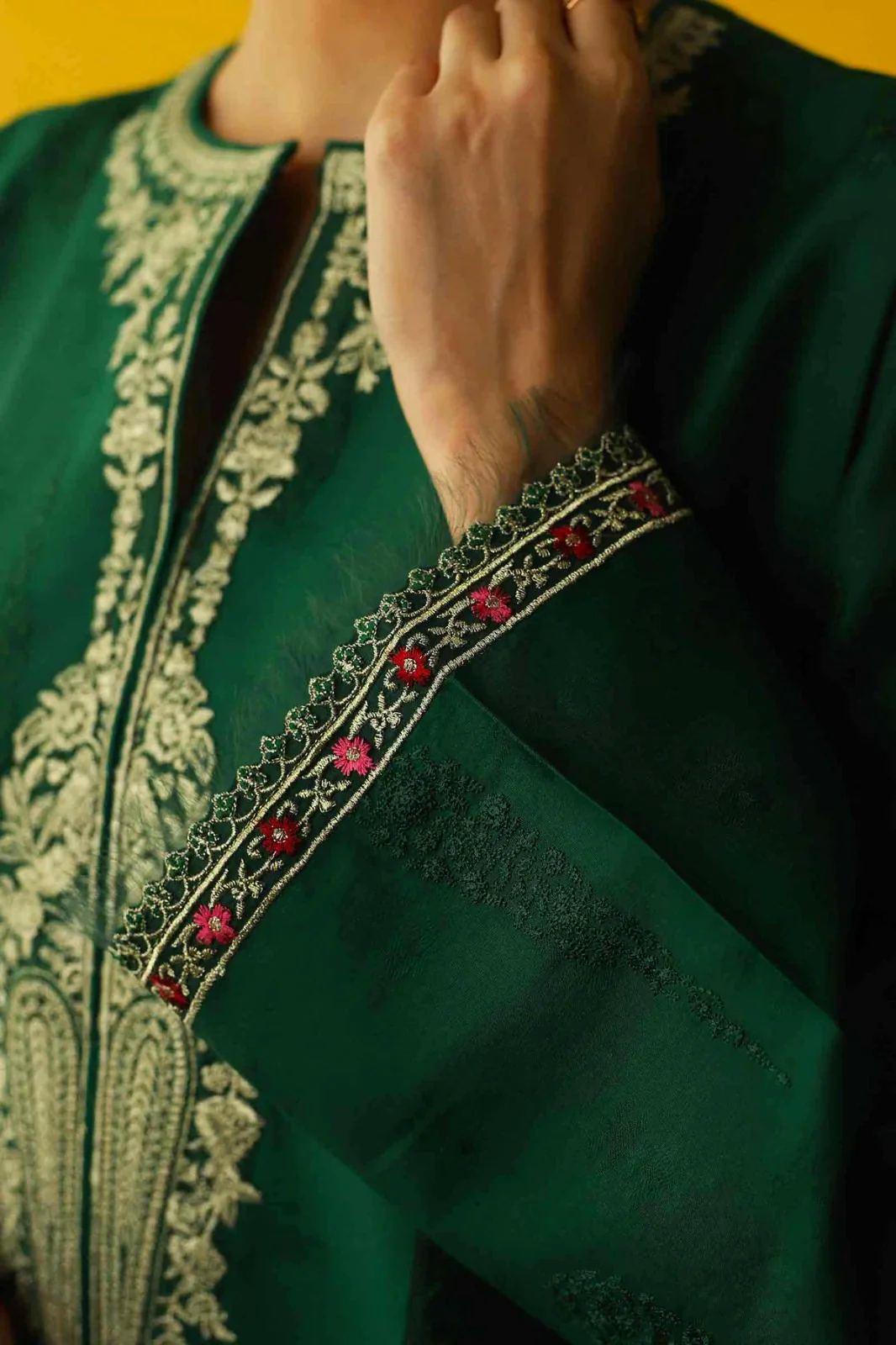 3PC Embroidered Dhanak with Whool Shawl - GA1764