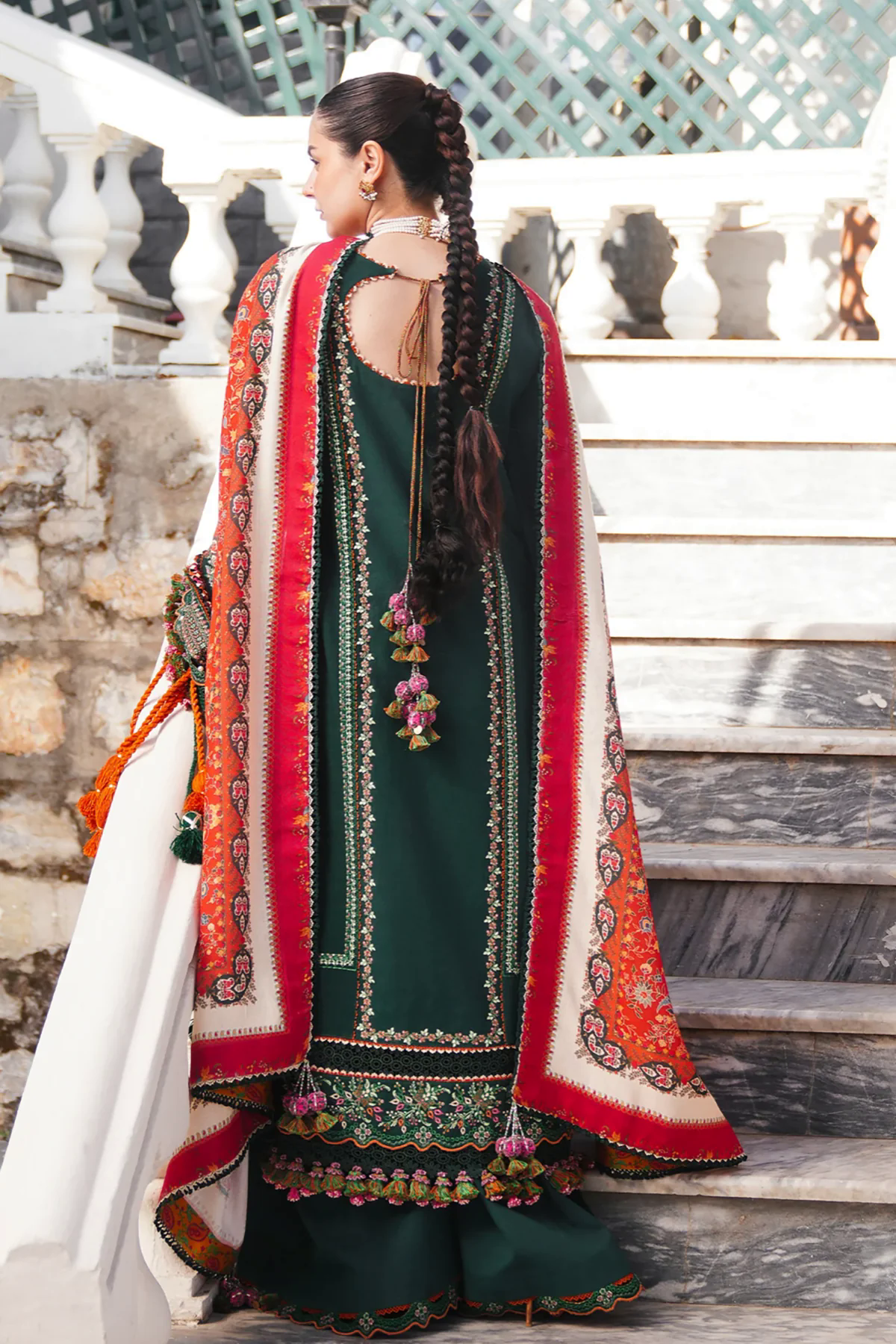 3PC Embroidered Lawn Suit with Printed Chiffon Dupatta -GA2007