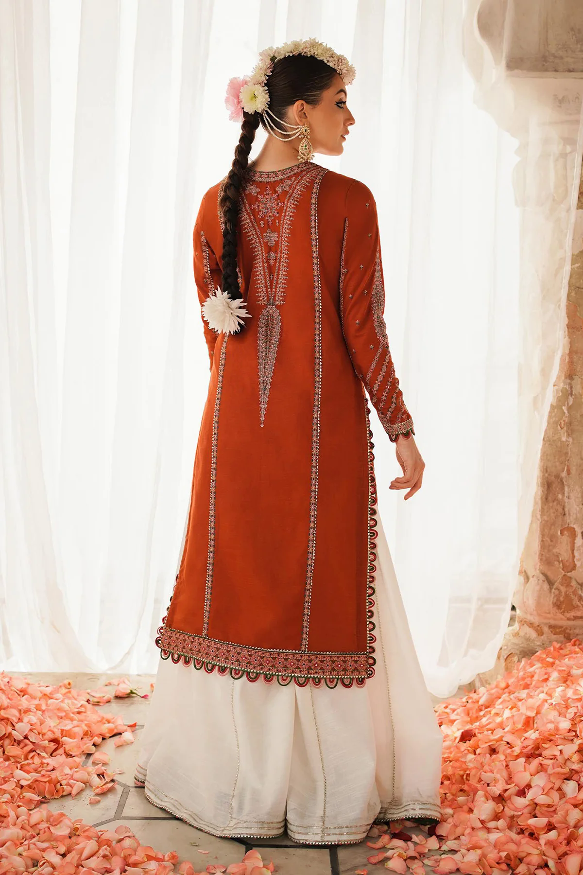 3PC Embroidered Lawn Suit with Embroidered Orgazna Dupatta -GA2030