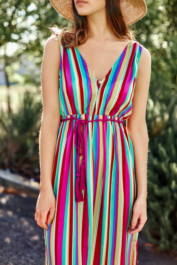 IN THE RAINBOWS STRIPE MAXI - RAINBOW - L