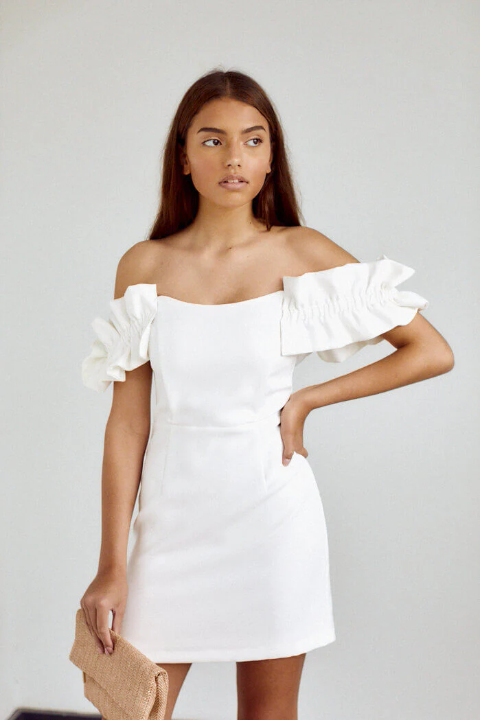 Veronica Ruffle Detail Mini Dress